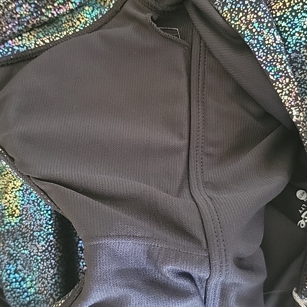 SALT LIFE NeW Black Metallic Rainbow Mermaid 80s One Piece Bathing Swim Suit M - Picture 6 of 7